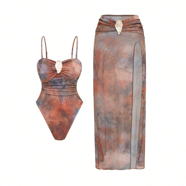 Damen Eleganter Badeanzug mit kunstvollen Details Echo Archiv