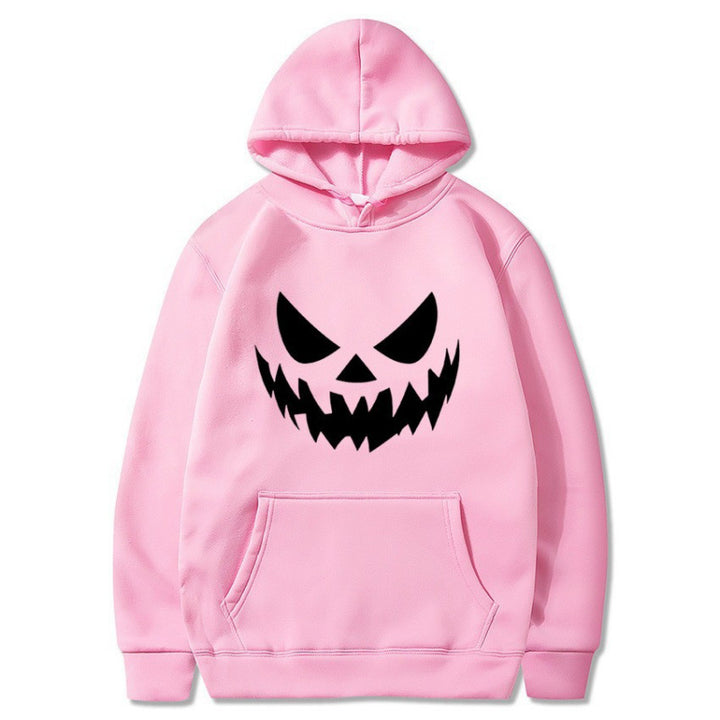 Unisex nan Kapuzenpullover mit gruseligem Kürbisgesicht-Print und Oversize Kängurutasche Echo Archiv