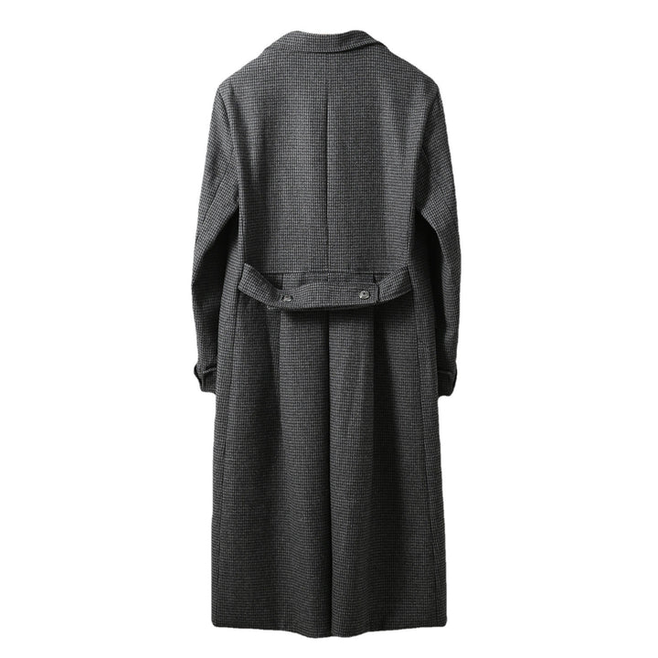 Herren Eleganter lang geschnittener Wollmantel mit Doppelreihe und Pattentaschen Echoarchiv