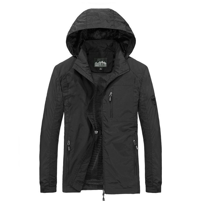 Herren Multifunktionale Outdoorjacke mit verstellbarer Kapuze Echo Archiv