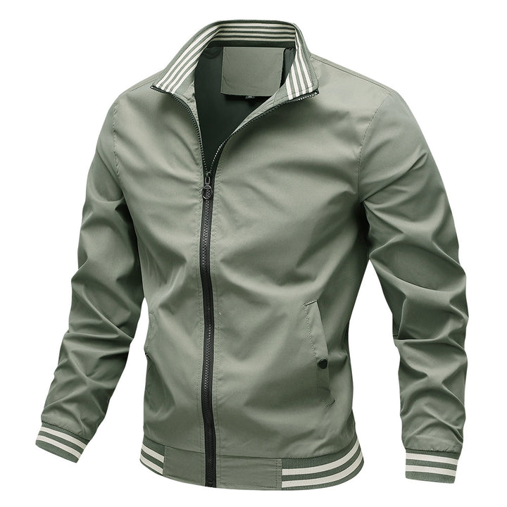 Herren sportliche Übergangsjacke mit gestreiftem Kragen Echoarchiv