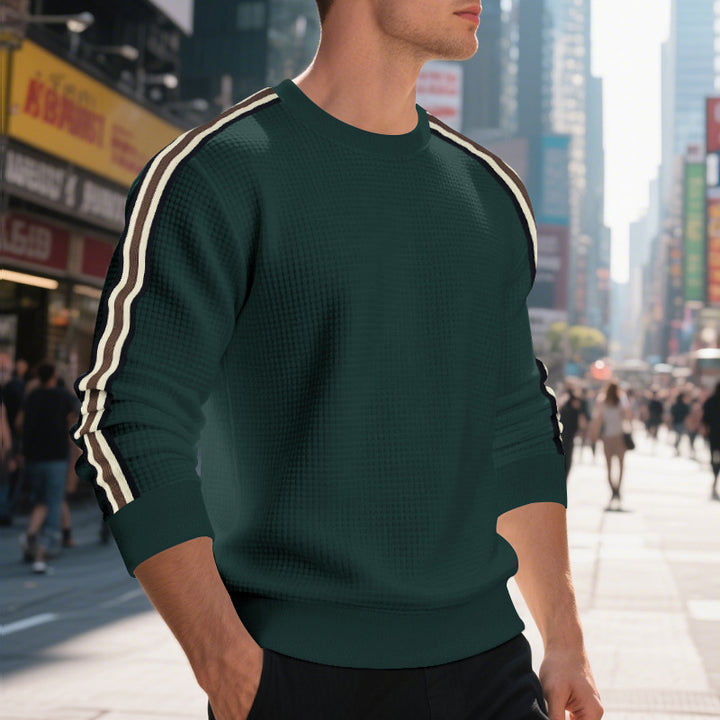 Herren sportlicher Sweatshirt mit strukturiertem Design und modernen Streifen Echoarchiv