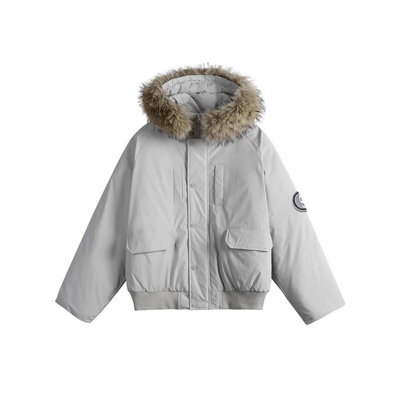 Damen Kurz-Bomberjacke mit Thermowattierung, Kapuze mit abnehmbarem Kunstfell und Utility-Taschen Echo Archiv