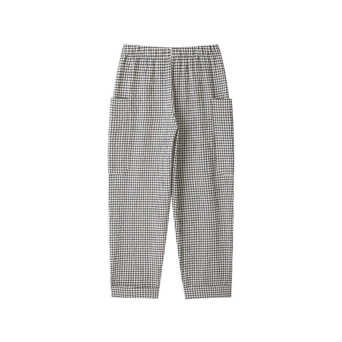 Damen Karierte Relaxed-Fit Stoffhose mit elastischem Bund und aufgesetzten Taschen Echo Archiv