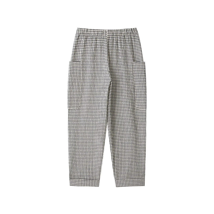 Damen Karierte Relaxed-Fit Stoffhose mit elastischem Bund und aufgesetzten Taschen Echo Archiv