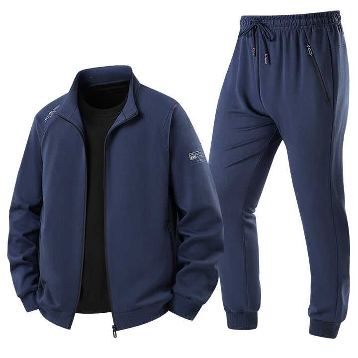 Herren Leichter Freizeit-Trainingsanzug-Set mit Reißverschlussjacke, elastischer Bund & Reißverschlusstaschen Echoarchiv