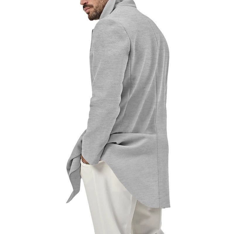 Herren eleganter, klassischer Wollmantel mit doppelter Knopfleiste und hohem Kragen Echoarchiv