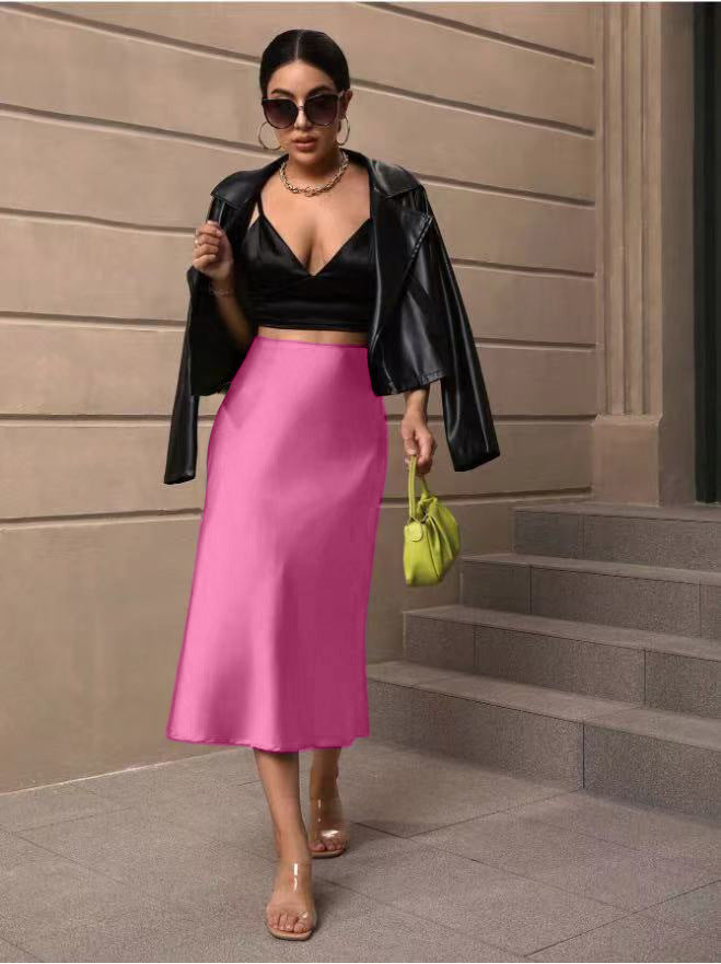 Damen Satin Rock mit schwingendem Saum und elegantem Schnitt Echoarchiv