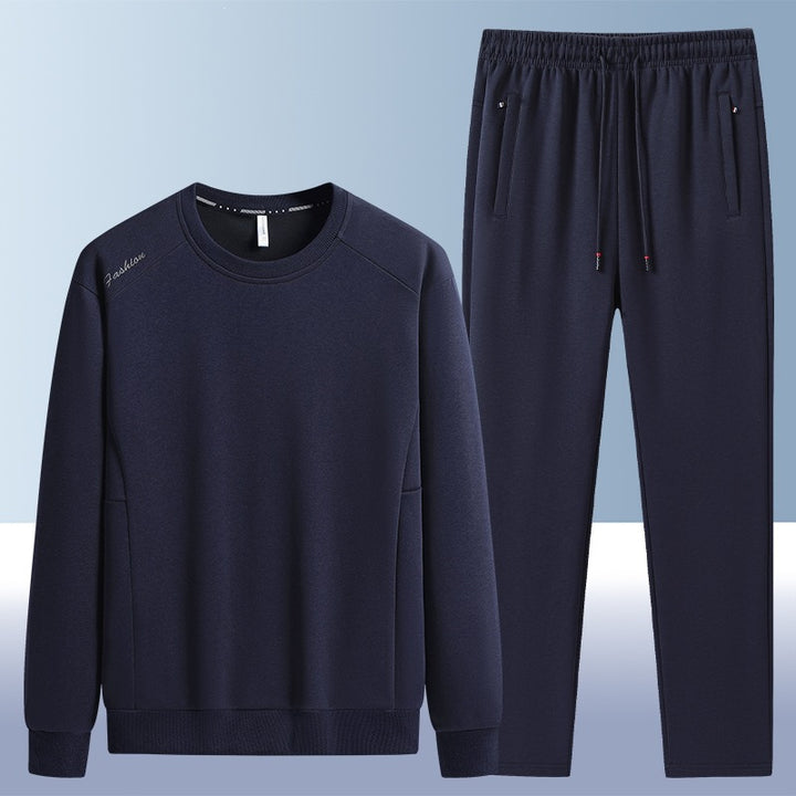 Herren Komfortables Mikrofleece-Trainingsset mit Rundhals‑Sweatshirt & tapered Jogginghose Echoarchiv