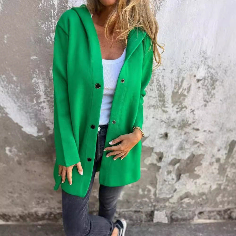 Damen Midilanger Oversize-Mantel aus Wollmix mit klarer Knopfleiste und minimalistischem Revers Echo Archiv