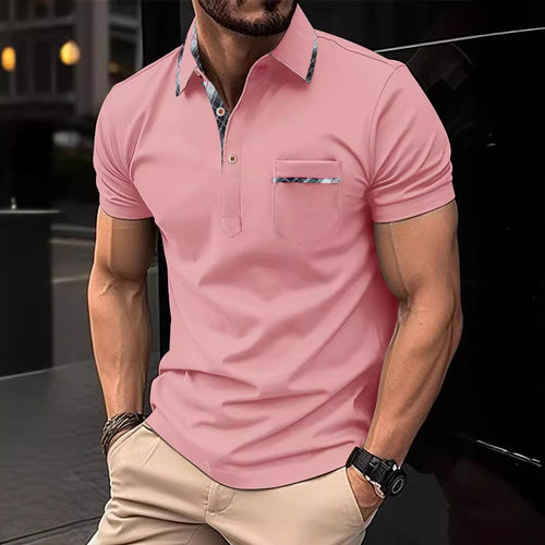 Herren Poloshirt mit modischem Kragen und Brusttasche Echoarchiv