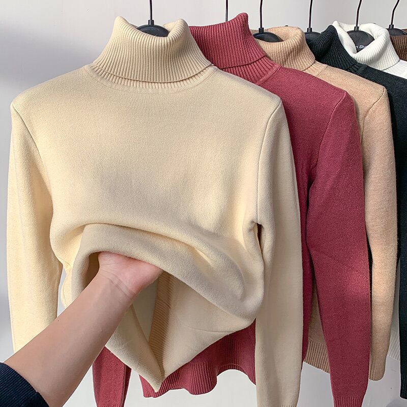Damen Feinstrick-Rollkragenpullover mit wärmendem Innenfutter und schmaler Silhouette – Mavelle