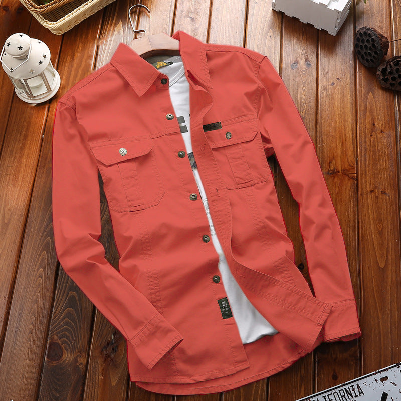 Herren nan vielseitiges Canvas-Overshirt mit Klappbrusttaschen, verstärkten Nähten und regular fit Echo Archiv