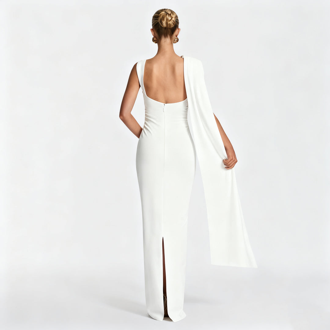 Damen Elegantes Langes Abendkleid mit Ein-Schulter-Design Echo Archiv