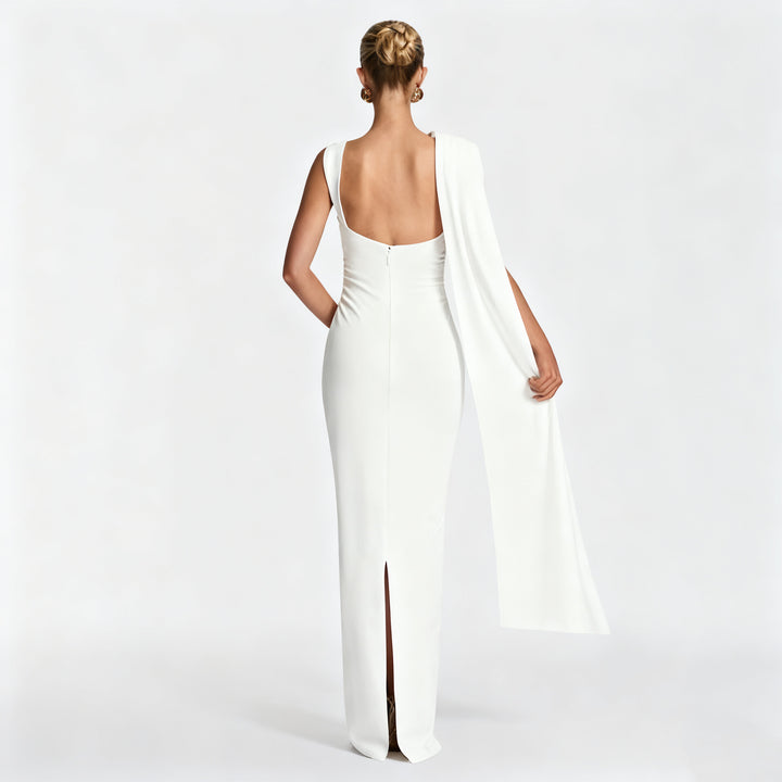 Damen Elegantes Langes Abendkleid mit Ein-Schulter-Design Echo Archiv