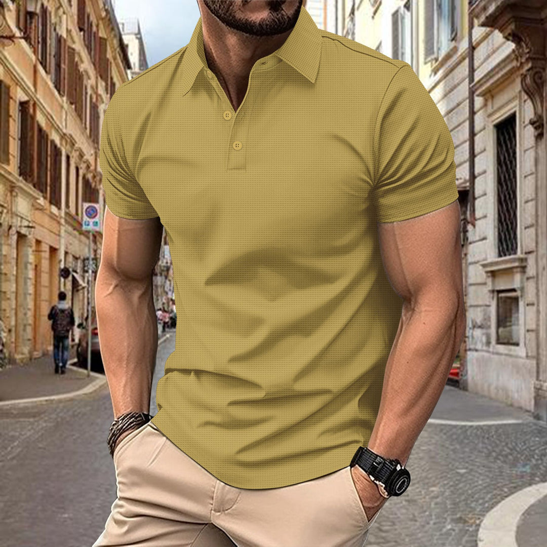 Herren modisches Kurzarm-Poloshirt mit strukturiertem Design Echoarchiv
