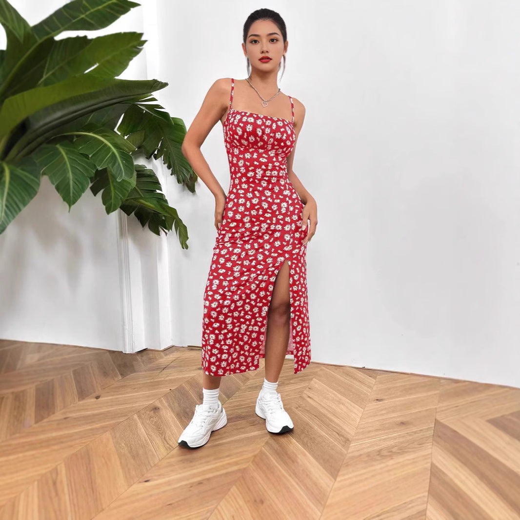 Damen figurbetontes Midikleid mit Raffung und Schlitz Echo Archiv