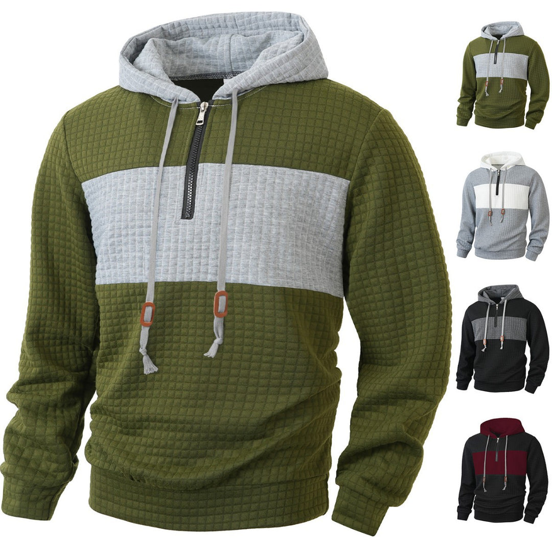 Herren Hoodie mit 1/4-Reißverschluss und strukturiertem Design Echoarchiv