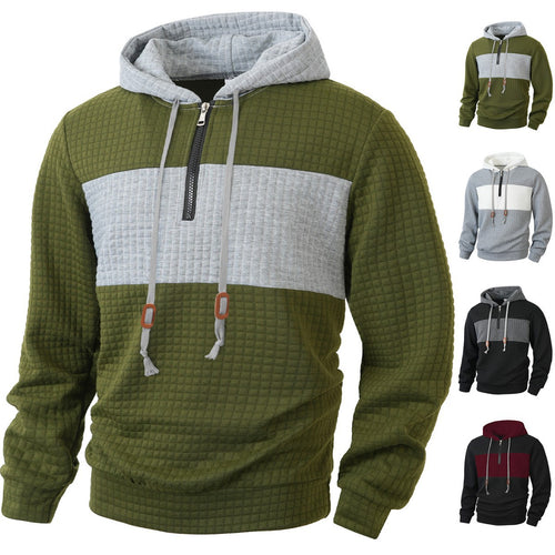 Herren Hoodie mit 1/4-Reißverschluss und strukturiertem Design Echoarchiv