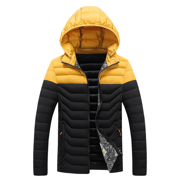 Herren Ultraleichte gesteppte Kapuzenjacke mit Chevron-Steppung, winddichter Außenlage und Thermofutter Echoarchiv