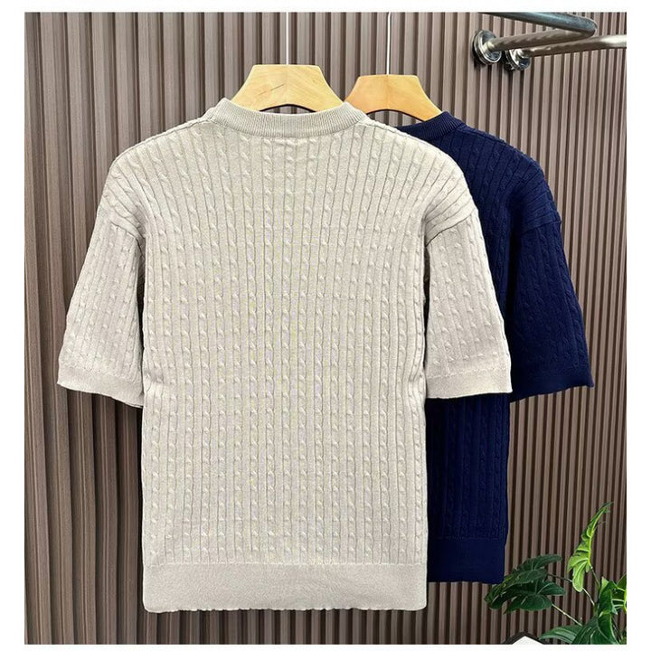 Damen Eleganter Strickpullover mit Kurzarm – Mavelle
