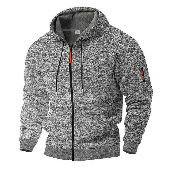 Herren Sportlicher Kapuzenpullover mit kontrastierenden Details und Reißverschluss Echoarchiv