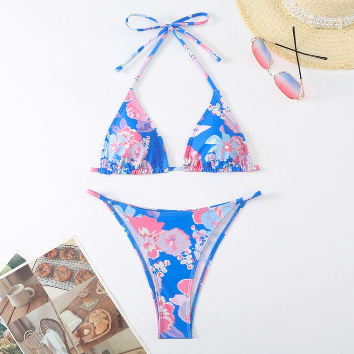 Damen Triangel-Bikini mit verspieltem floralem Design und verstellbaren Trägern Echo Archiv