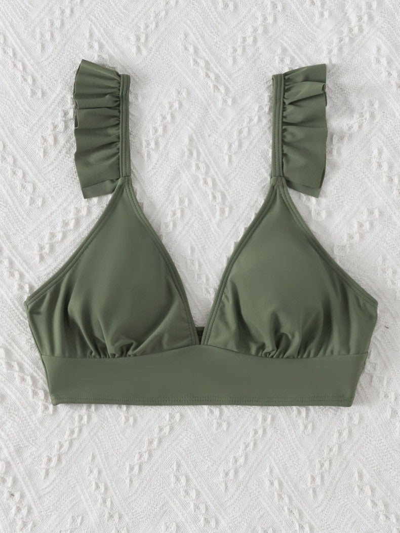 Damen Triangel-Bikinioberteil mit voluminösen Rüschendetails Echo Archiv