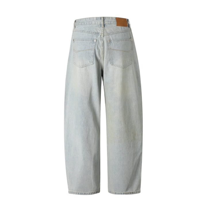 Damen Hochtaillierte Straight‑Leg Jeans mit weitem Bein Echoarchiv