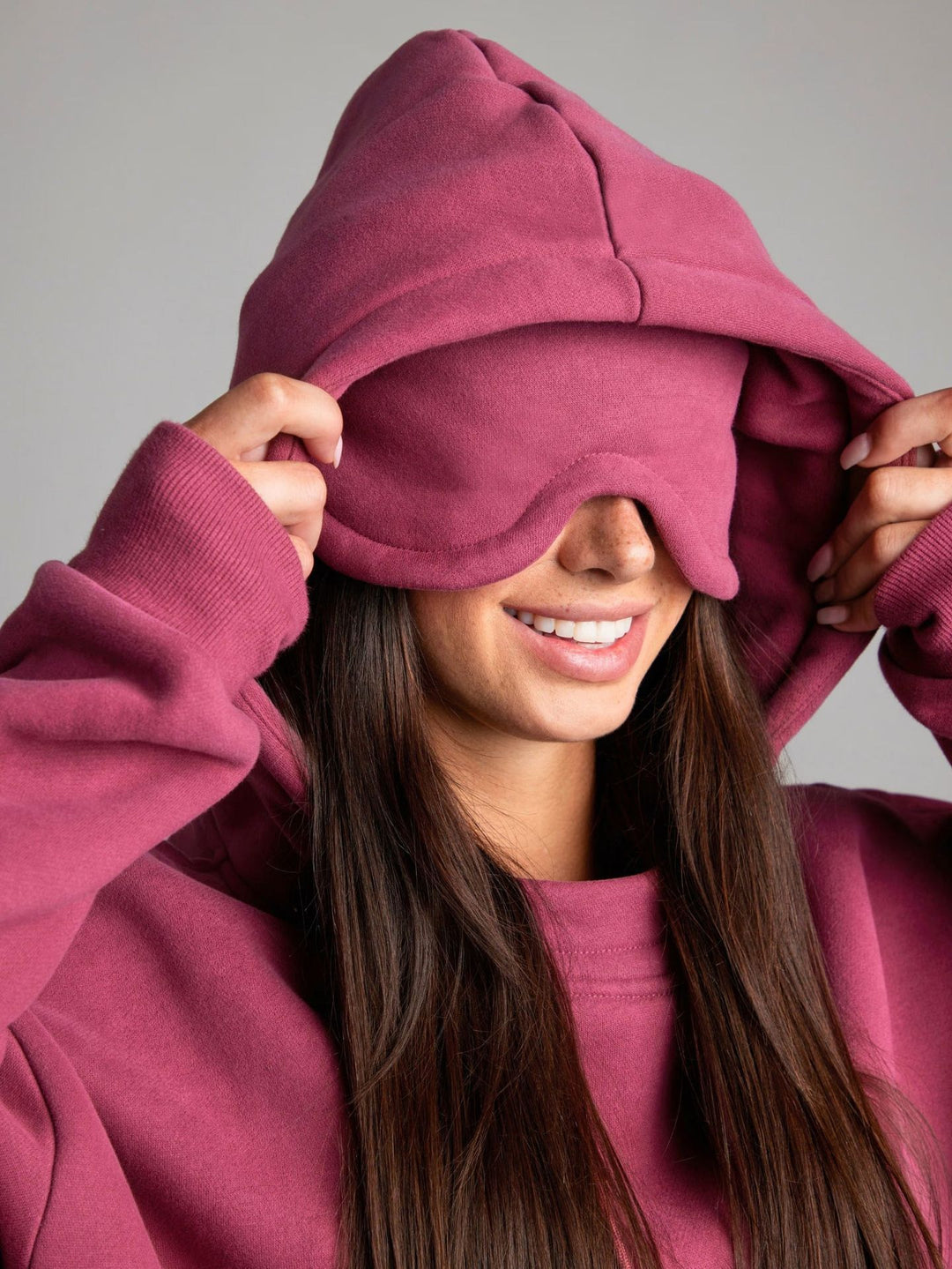 Damen nan Kapuzensweatshirt mit integrierter Schlafblende und weichem Fleece-Innenfutter Echo Archiv