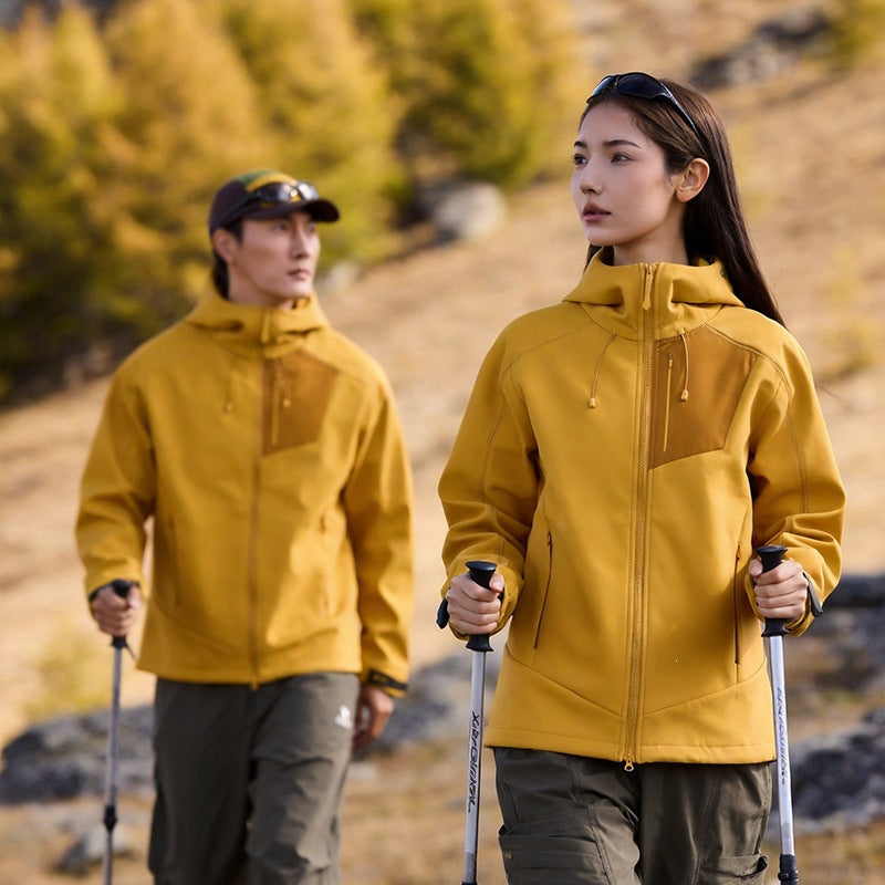 Unisex Softshell Outdoorjacke mit Kapuze, winddicht und elastisch Echoarchiv