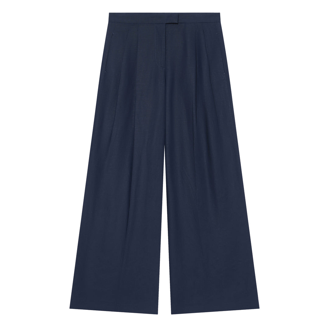 Damen weite High‑Waist Culottehose mit Bundfalten und verdecktem Verschluss Echo Archiv