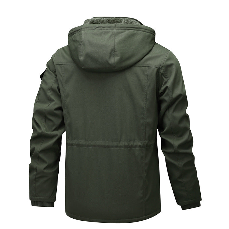 Herren Militärinspirierter Canvas-Parka mit Teddyfleece-Innenfutter und verstellbarem Taillenzug Echo Archiv