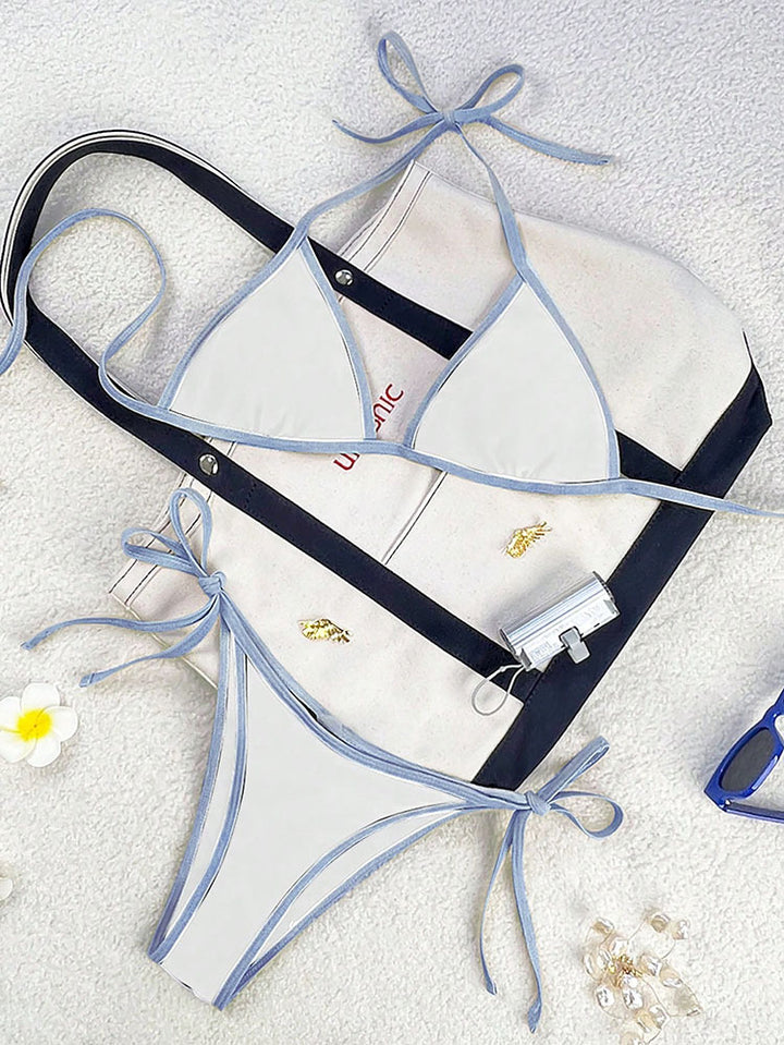 Damen Triangel-Bikini mit verspielten Schleifen Echo Archiv