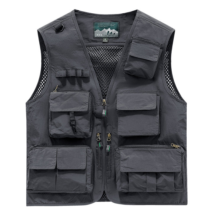 Herren Multifunktionale Outdoor-Utility‑Weste mit Mesh‑Innenfutter und zahlreichen Taschen – Marzano
