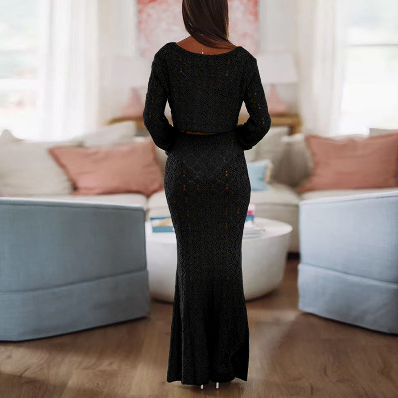 Damen Elegantes Maxikleid mit raffinierter Spitzenstruktur Echo Archiv