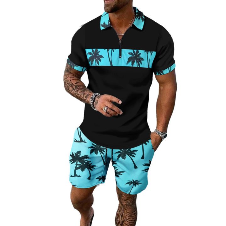 Herren elegant geschnitztes Polohemd mit Shorts Echoarchiv