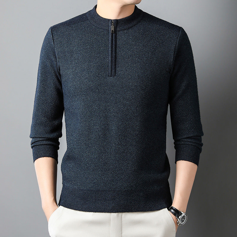Herren Pullover mit halbem Reißverschluss und strukturiertem Design Echoarchiv