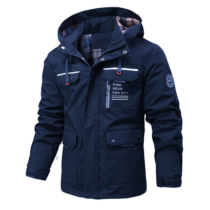Herren Wasserabweisender Softshell-Parka mit Kapuze, reflektierenden Einsätzen und Multifunktionstaschen Echoarchiv