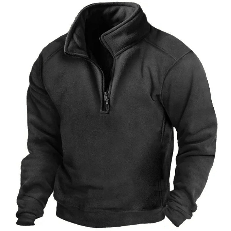 Herren Fleece Pullover mit stehendem Kragen Echoarchiv