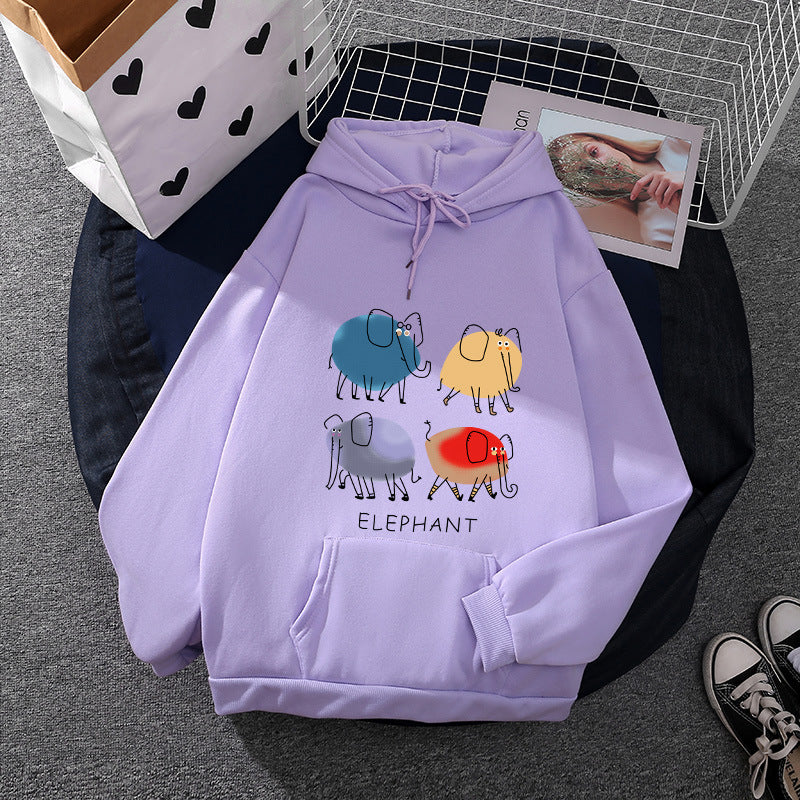 Damen Kapuzenpullover mit minimalistischer Grafik, lockerer Oversize-Passform und Kängurutasche – Auréline