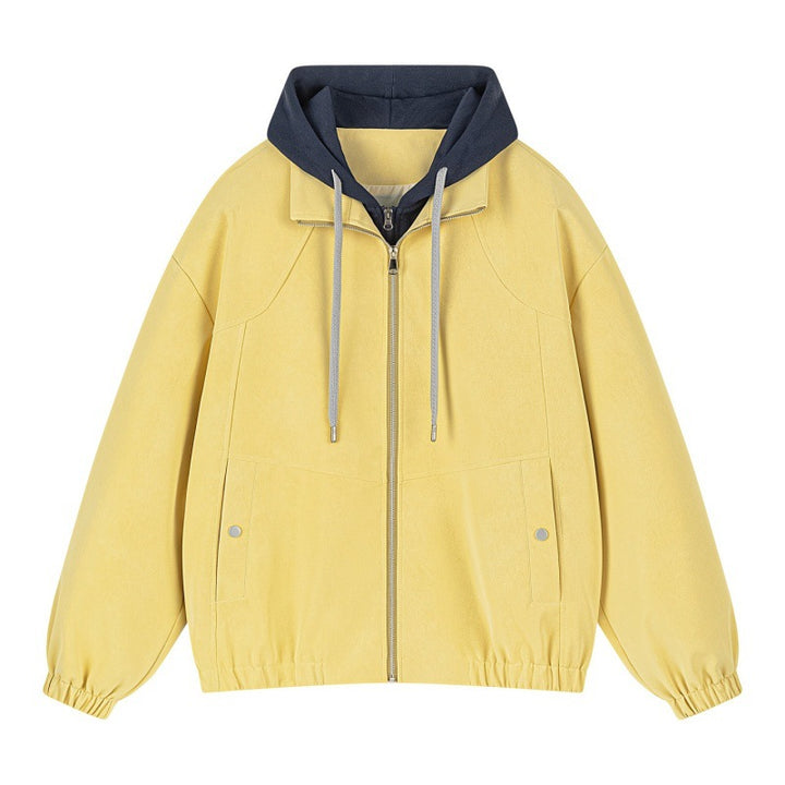 Herren Lagenlook Bomberjacke mit integrierter Kapuze, elastischem Saum & Druckknopf‑Taschen Echoarchiv