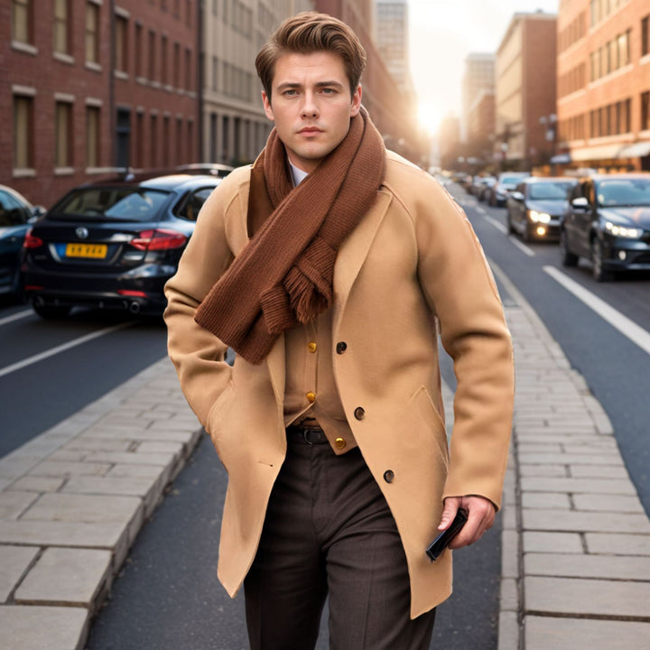 Herren lässiger Dufflecoat mit schickem Stehkragen und praktischen Taschen Echoarchiv