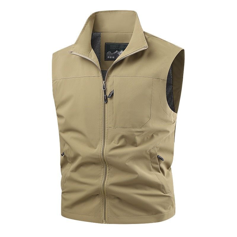Herren Softshell-Tactical-Weste mit atmungsaktivem Mesh-Futter und Reißverschlusstaschen Echoarchiv