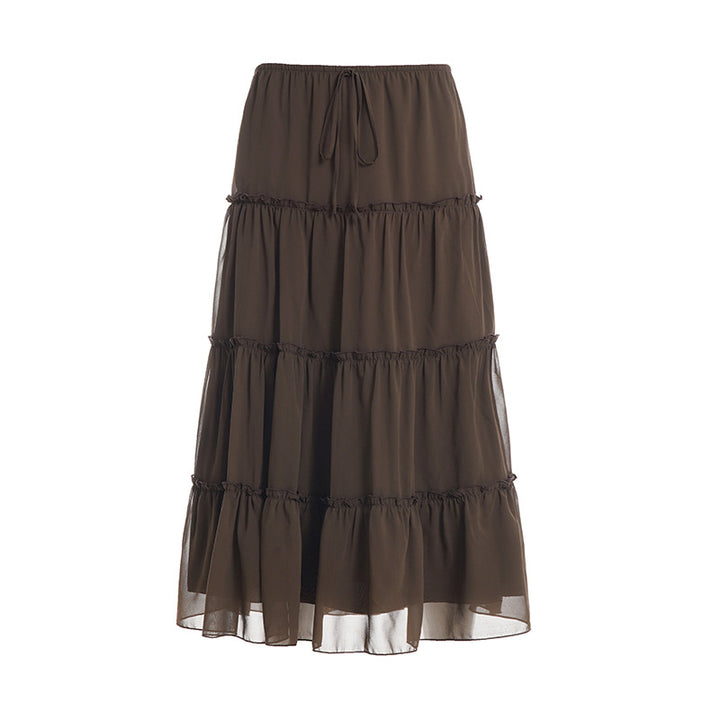 Damen Stufenrock aus Chiffon mit elastischem Bund und BindEcho Archivand Echo Archiv