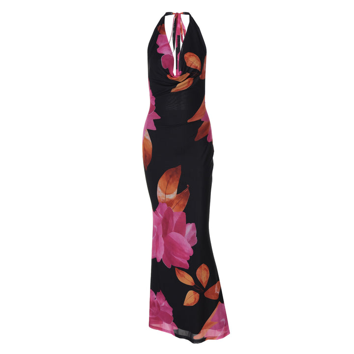 Damen Elegantes Maxikleid mit kunstvollem Blumenmuster Echo Archiv