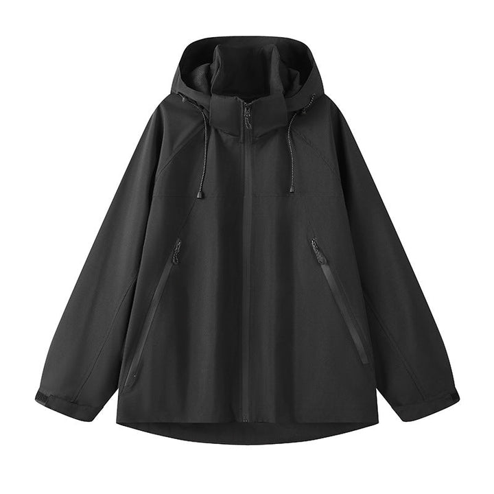 Damen technische Outdoor-Jacke mit verstellbarer Kapuze und funktionalen Reißverschlusstaschen Echoarchiv