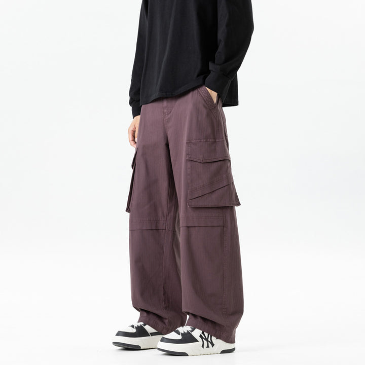 Damen weite Cargo-Hose mit hoher Taille und Multifunktions-Taschen Echo Archiv