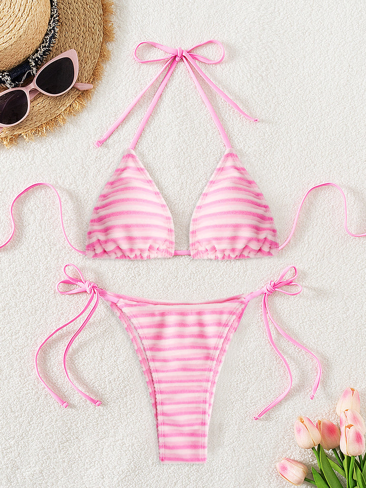 Damen gestreiftes Bikini-Set mit verstellbaren Trägern Echo Archiv