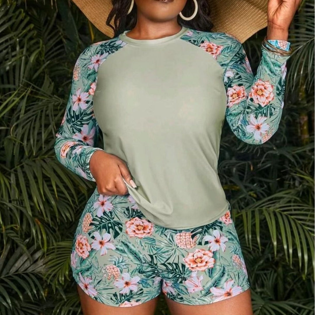 Damen UV-Schutz Badeoberteil und Shorts Set Echo Archiv